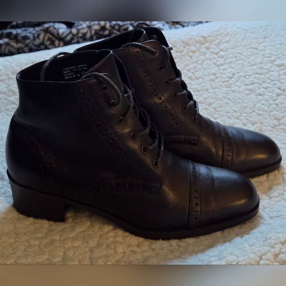 Mootsies‎ Tootsies Classics Magnum II Brown Leather Lace-Up Ankle Boots 7.5 M